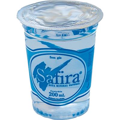 ÁGUA MINERAL NATURAL SEM GÁS SAFIRA 200ML