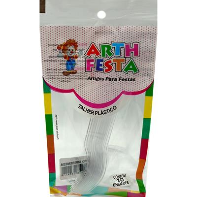 GARFO DE PLÁSTICO CRISTAL ARTH FESTA 10UN