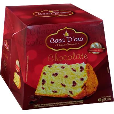 PANETTONE COM GOTAS DE CHOCOLATE CASA D'OURO 400G