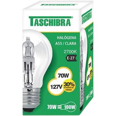 LÂMPADA HALÓGENA CLARA 127V 70W TASCHIBRA 1UN