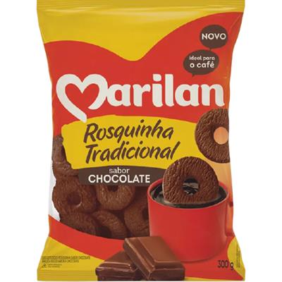 ROSQUINHA TRADICIONAL SABOR CHOCOLATE MARILAN 300G
