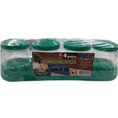 CONJUNTO DE POTES PARA CONDIMENTOS ERCA PLAST 4UN