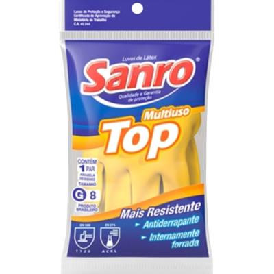 LUVA DE LÁTEX GRANDE MULTIUSO SANRO 1UN