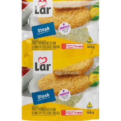 STEAK DE FRANGO EMPANADO CONGELADO LAR 100G