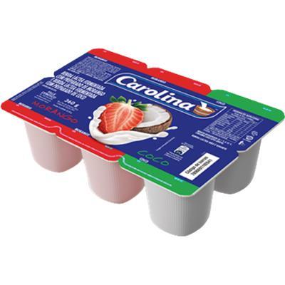 BEBIDA LÁCTEA SABOR MORANGO E COCO CAROLINA 6UN