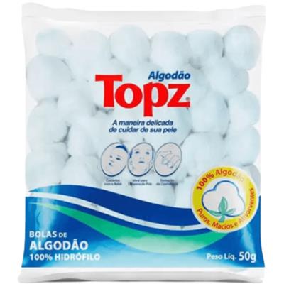ALGODÃO EM BOLAS TOPZ 50G