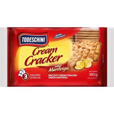 BISCOITO CREAM CRACKER DE MANTEGA TODESCHINI 360G