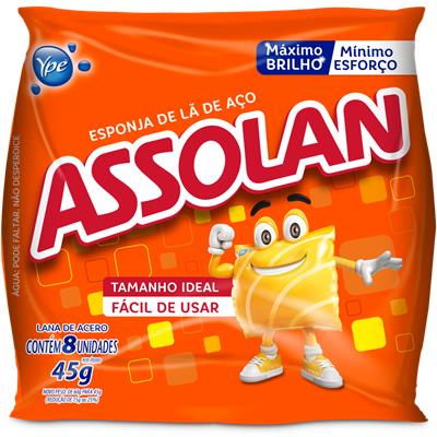 ESPONJA AÇO ASSOLAN 45G 8UN