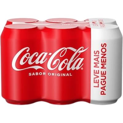 REFRIGERANTE DE COLA COCA-COLA 350ML 6UN