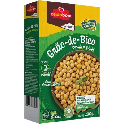 GRÃO DE BICO COZIDO A VAPOR CALDO BOM 200G