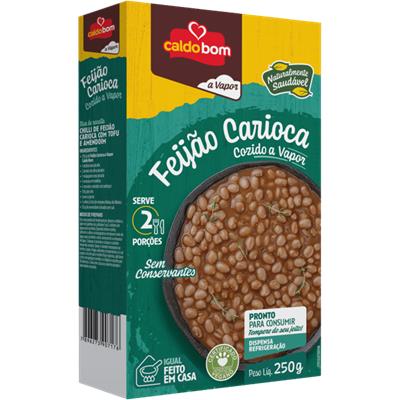 FEIJÃO CARIOCA COZIDO A VAPOR CALDO BOM 250G