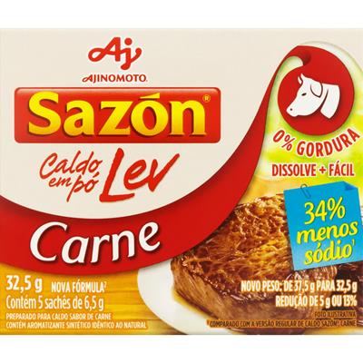 CALDO EM PÓ SABOR CARNE LEV SAZÓN 32,5G 5UN