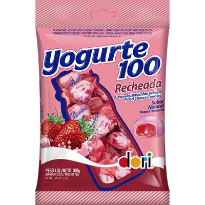 BALA RECHEIO IOGURTE DE MORANGO DORI 100G