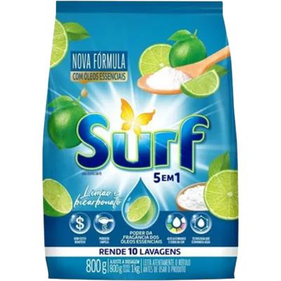 SABÃO EM PÓ 5 EM 1 LIMÃO E BICARBONATO SURF 800G