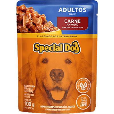 RAÇÃO ÚMIDA CÃES ADULTOS CARNE SPECIAL DOG 100G