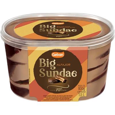 SORVETE SABOR BIG SUNDAE ALFAJOR GEBON 1,5L
