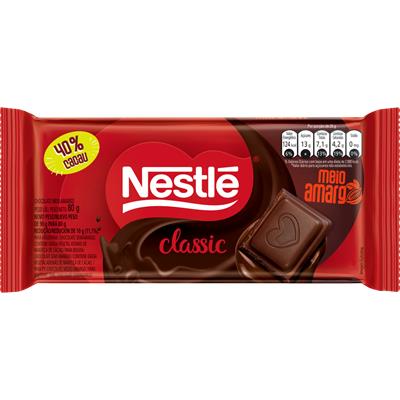 CHOCOLATE MEIO AMARGO 40% CACAU CLASSIC 80G
