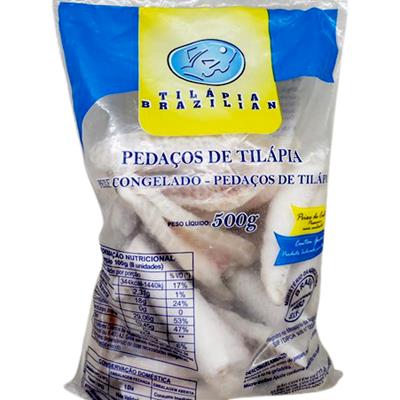 PEDAÇOS DE PEIXE TILÁPIA CONGELADO BRAZILIAN 500G