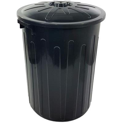 CESTO FECHADO COR PRETO COM TAMPA ARQPLAST 65L