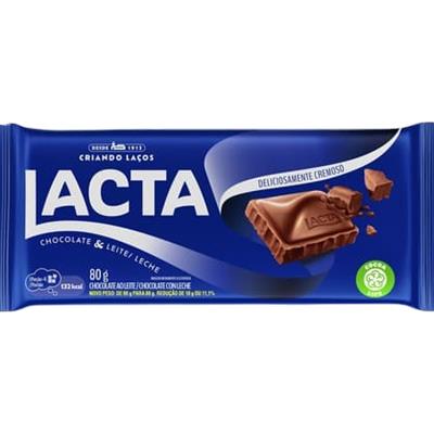 CHOCOLATE AO LEITE LACTA 80G