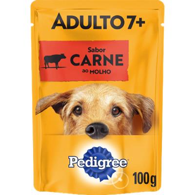 RAÇÃO ÚMIDA CÃES ADULTOS 7+ CARNE PEDIGREE 100G