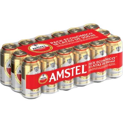 CERVEJA LAGER PURO MALTE AMSTEL 350ML 18UN