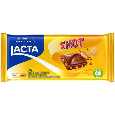 CHOCOLATE AO LEITE COM AMENDOIM SHOT LACTA 80G