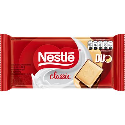 CHOCOLATE AO LEITE E BRANCO DUO CLASSIC 80G
