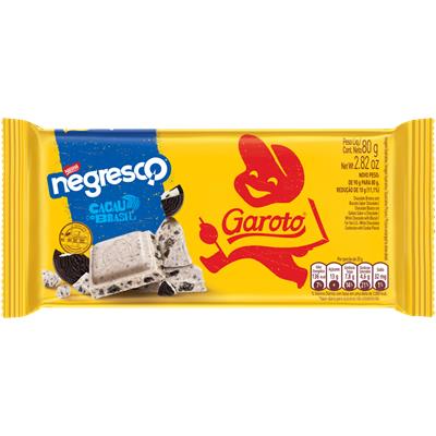 CHOCOLATE BRANCO COM BISCOITO NEGRESCO GAROTO 80G