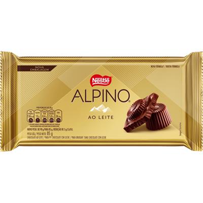 CHOCOLATE EM BARRA AO LEITE ALPINO 85G