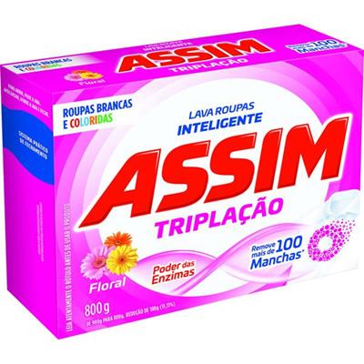 SABÃO EM PÓ FLORAL TRIPLAÇÃO ASSIM 800G