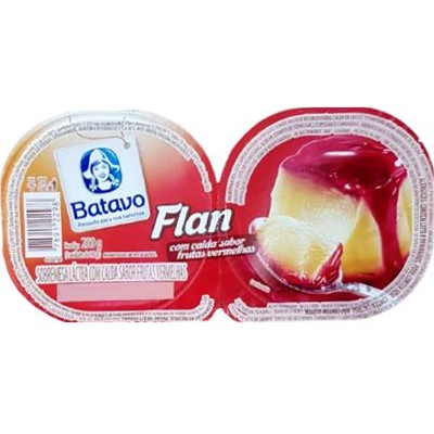 FLAN COM CALDA SABOR FRUTAS VERMELHAS BATAVO 200G