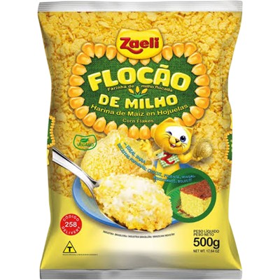 FARINHA DE MILHO FLOCADA NATURAL ZAELI 500G