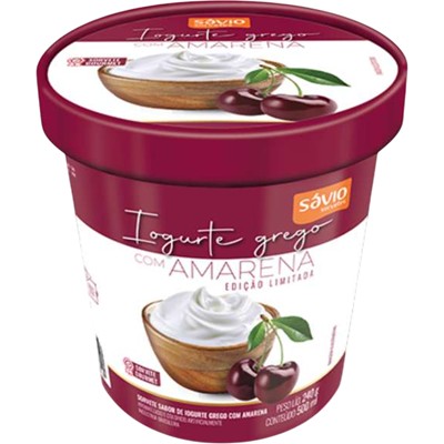 SORVETE SABOR IOGURTE COM AMARENA SÁVIO 500ML