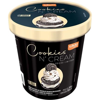 SORVETE SABOR COOKIES N CREAM SÁVIO 500ML