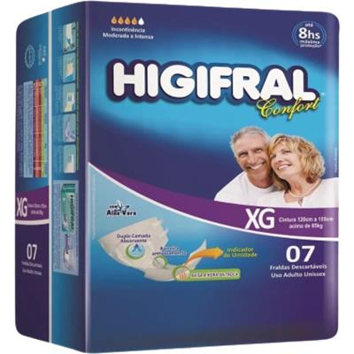FRALDA DESCARTÁVEL USO ADULTO XG HIGIFRAL 7UN