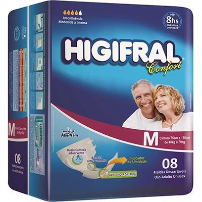 FRALDA DESCARTÁVEL ADULTO M HIGIFRAL 8UN
