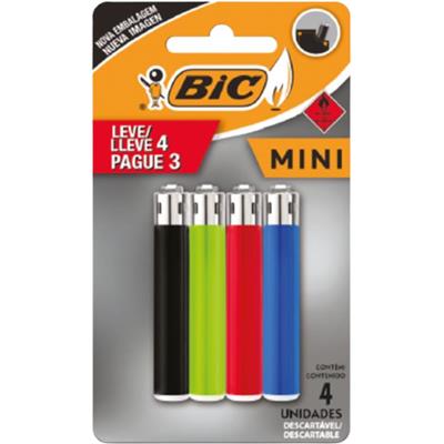 ISQUEIRO DESCARTÁVEL MINI SM BIC 4UN