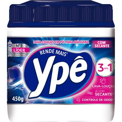DETERGENTE EM PÓ LAVA LOUÇAS COM SECANTE YPÊ 450G