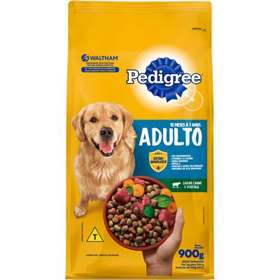 RAÇÃO PARA CÃES ADULTOS SABOR CARNE PEDIGREE 900G