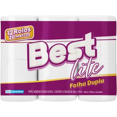 PAPEL HIGIÊNICO NEUTRO FOLHA DUPLA BEST LITE 12UN