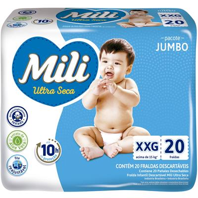 FRALDA DESCARTÁVEL JUMBO ULTRA SECA XXG MILI 20UN