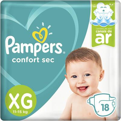FRALDA DESCARTÁVEL EXTRA GRANDE PAMPERS 18UN