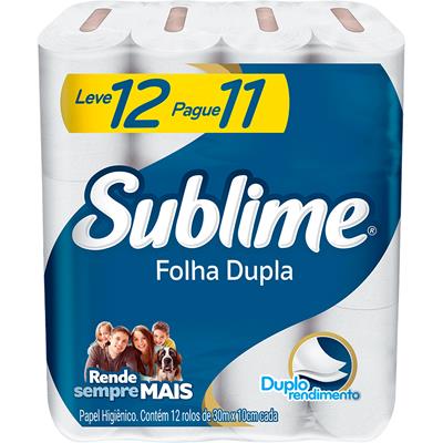 PAPEL HIGIÊNICO FOLHA DUPLA SUBLIME 12UN