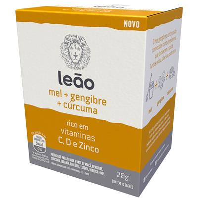 CHÁ VITAMÍNICO LEÃO MEL, GENGIBRE E CÚRCUMA LEAO