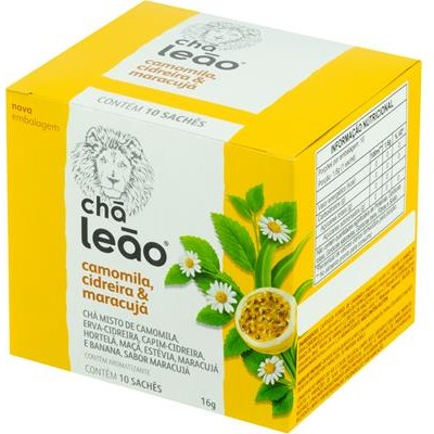 CHÁ CAMOMILA CIDREIRA E MARACUJÁ CHÁ LEÃO 16G 10UN