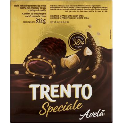WAFER RECHEIO CREME DE AVELÃ TRENTO 312G 12UN