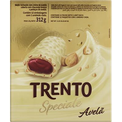 WAFER RECHEIO CREME DE AVELÃ TRENTO 312G