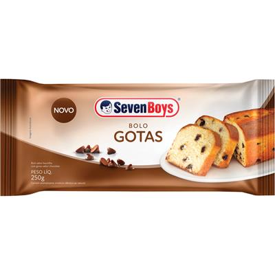 BOLO BAUNILHA GOTAS DE CHOCOLATE SEVEN BOYS 250G