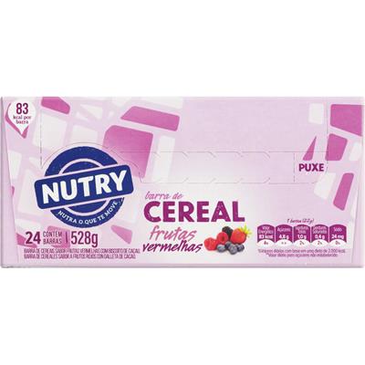 BARRA DE CEREAL FRUTAS VERMELHAS NUTRY 528G 24UN